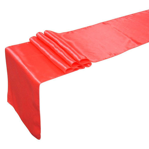 12 x 108 inch Satin Table Runner, Red
