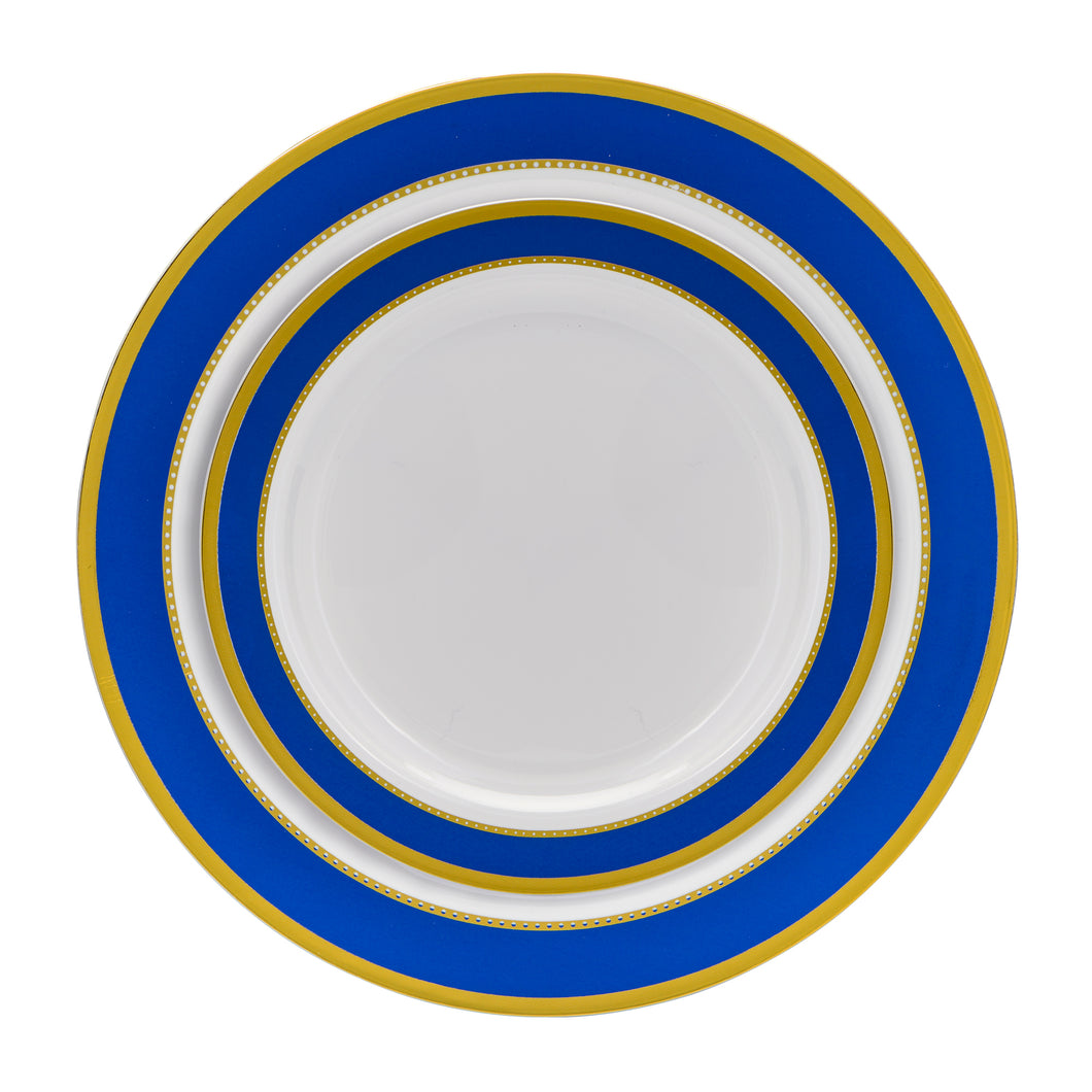 Cobalt White/Blue/Gold Round Plates