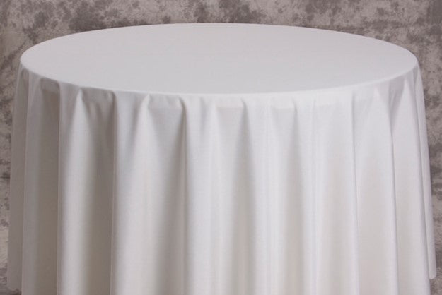 120 inch Round Polyester Tablecloth, White