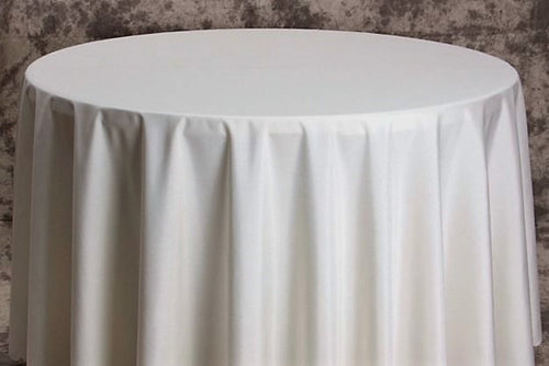 120 inch Round Polyester Tablecloth, Ivory