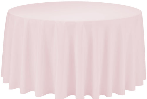 120 inch Round Polyester Tablecloth, Pink