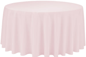 120 inch Round Polyester Tablecloth, Pink
