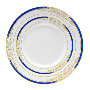 Flower White/Gold/Blue Round Plates